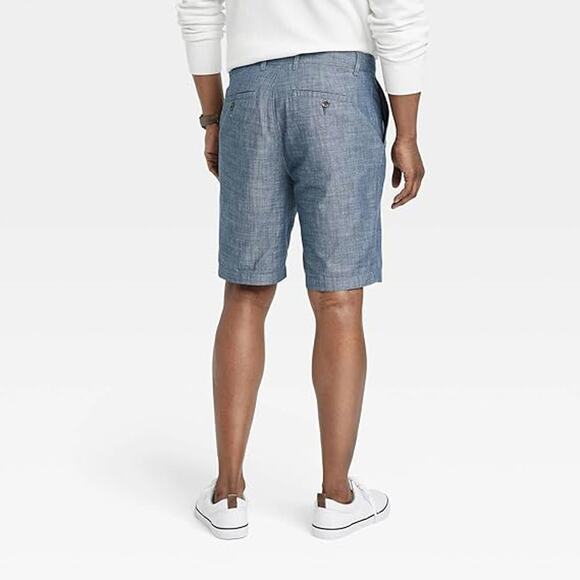 Goodfellow & Co Shorts Mens Sz 40 Blue Every Wear 9'' Slim Fit Flat Front Chino - Picture 3 of 14